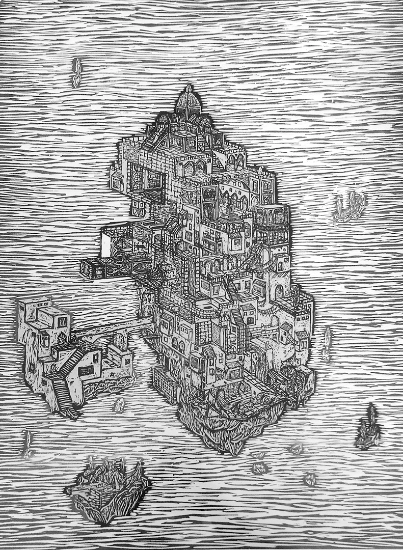 floating island print