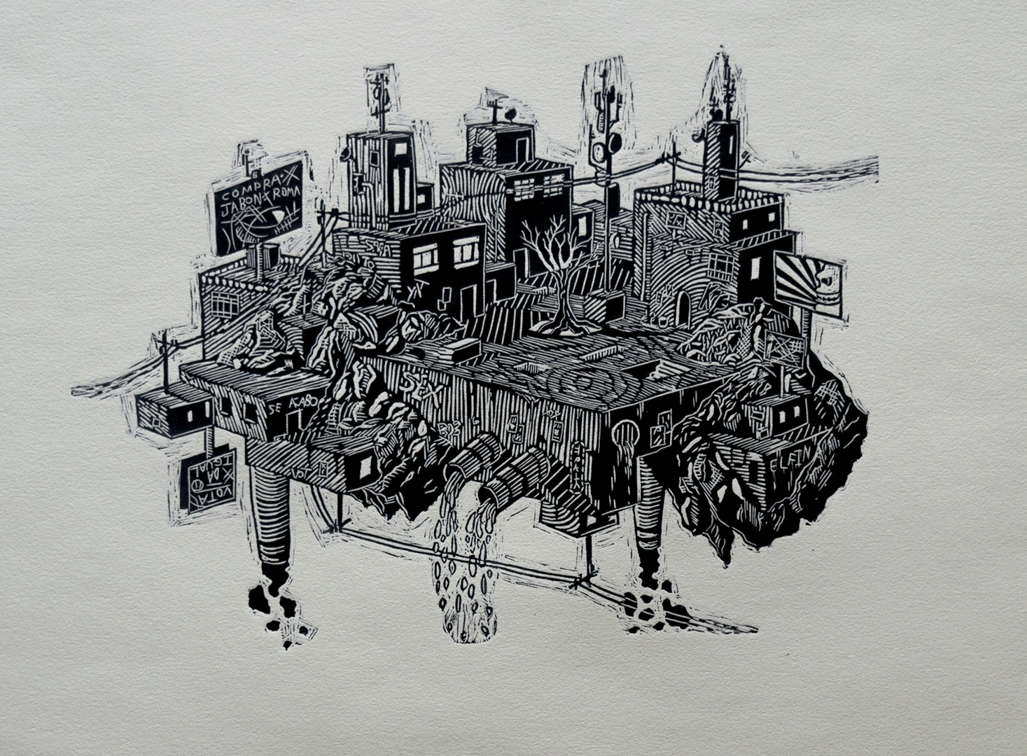 floating island city illsutration