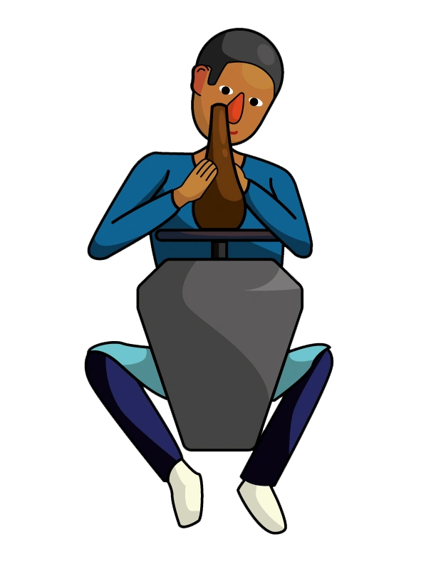 character doing pottery