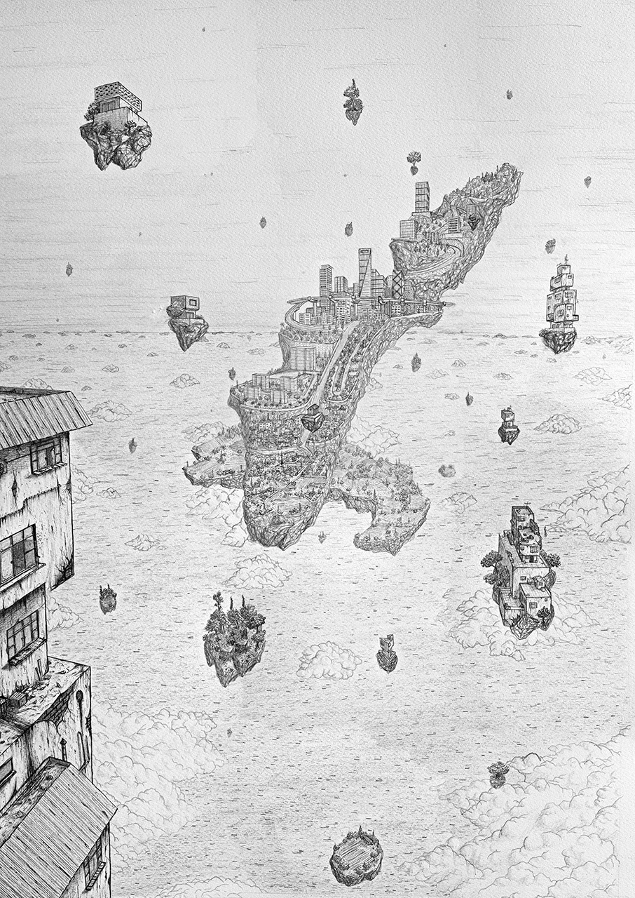 floating city drawing